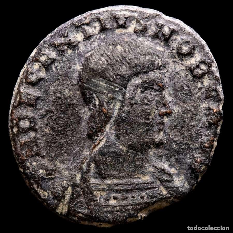 Monedas Imperio romano: Decencio (350-353) maiorina Lugdunum VICTORIAE DD NN AVG ✩SV (3854)