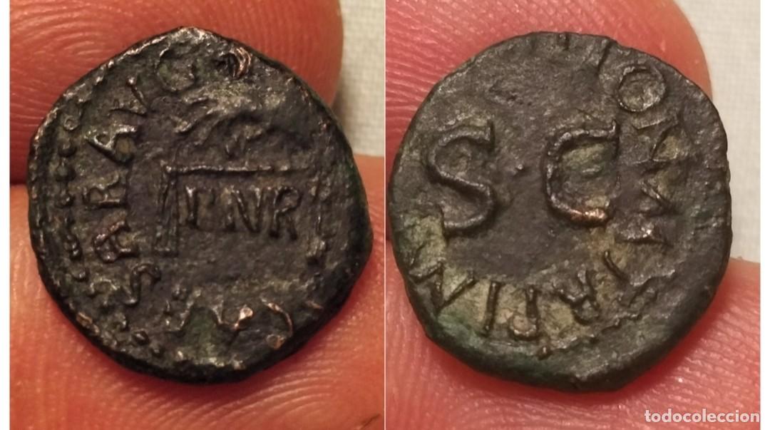 Monedas Imperio romano: Cuadrante de Claudio I ( 41-54 DC) Anverso Mano sujetando una balanza