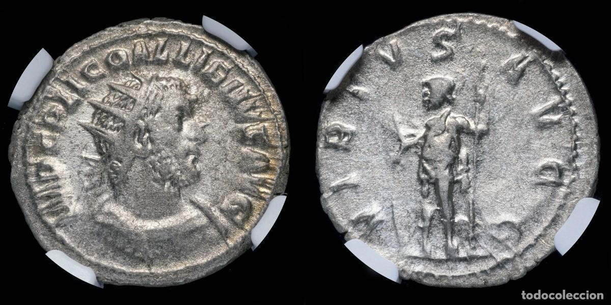 Monedas Imperio romano: Gallienus Antoninianus - VIRTVS AVGG, Rome (Encapsulated) - 3,4 gr.