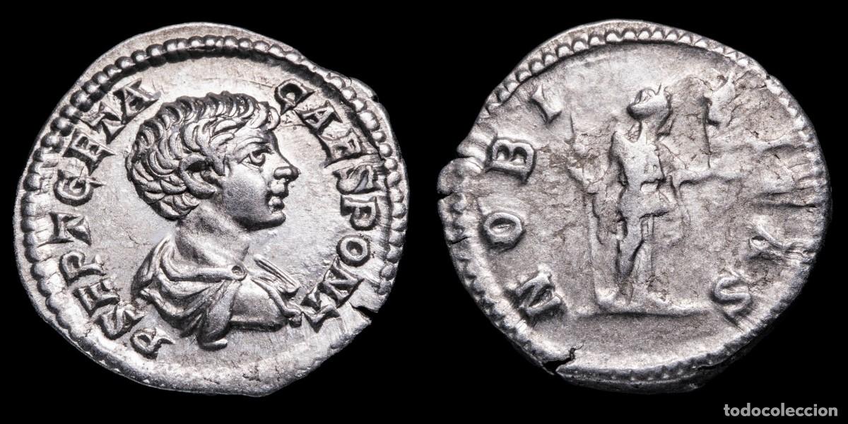 Monedas Imperio romano: Geta Denarius - NOBILITAS - 19 mm / 3,17 gr.