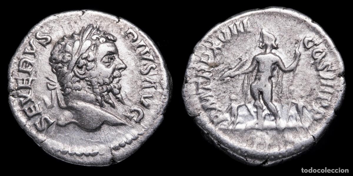 Monedas Imperio romano: Septimius Severus Denarius - P M TR P XVIII COS III P P - 18 mm / 3,24 gr.