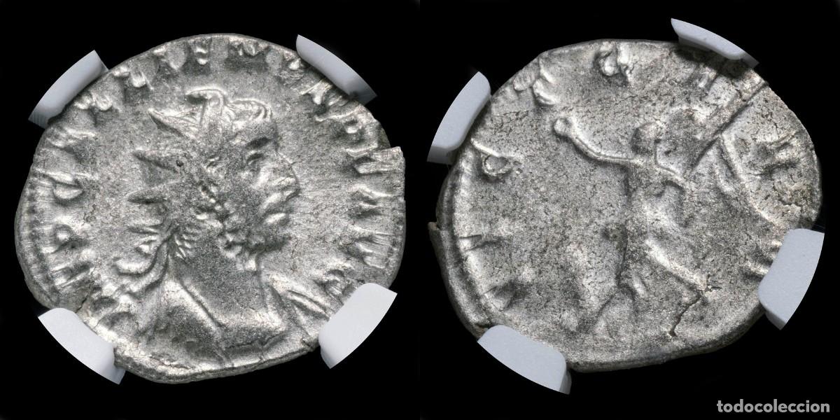 Monedas Imperio romano: Gallienus Antoninianus - VICT GERM, Mediolanum (Encapsulated) - 4,50 gr.