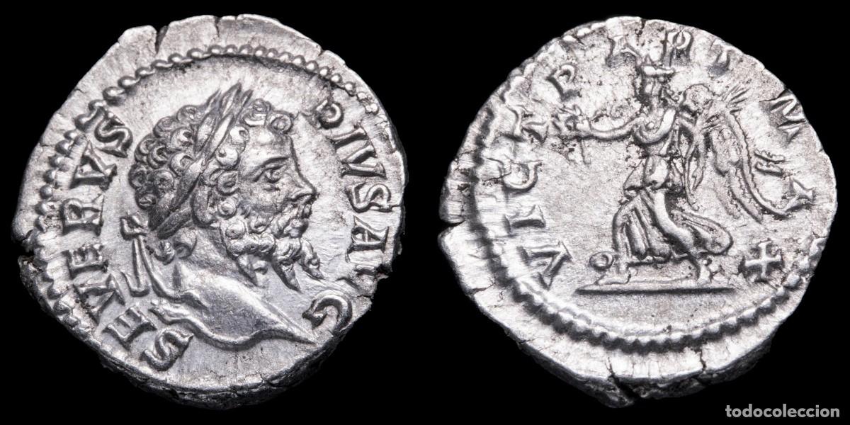 Monedas Imperio romano: Septimius Severus Denarius - VICT PART MAX - 19 mm / 3,54 gr.