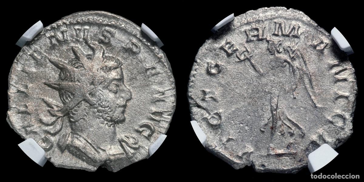 Monedas Imperio romano: Gallienus Antoninianus - VICT GERMANICA (Encapsulated)