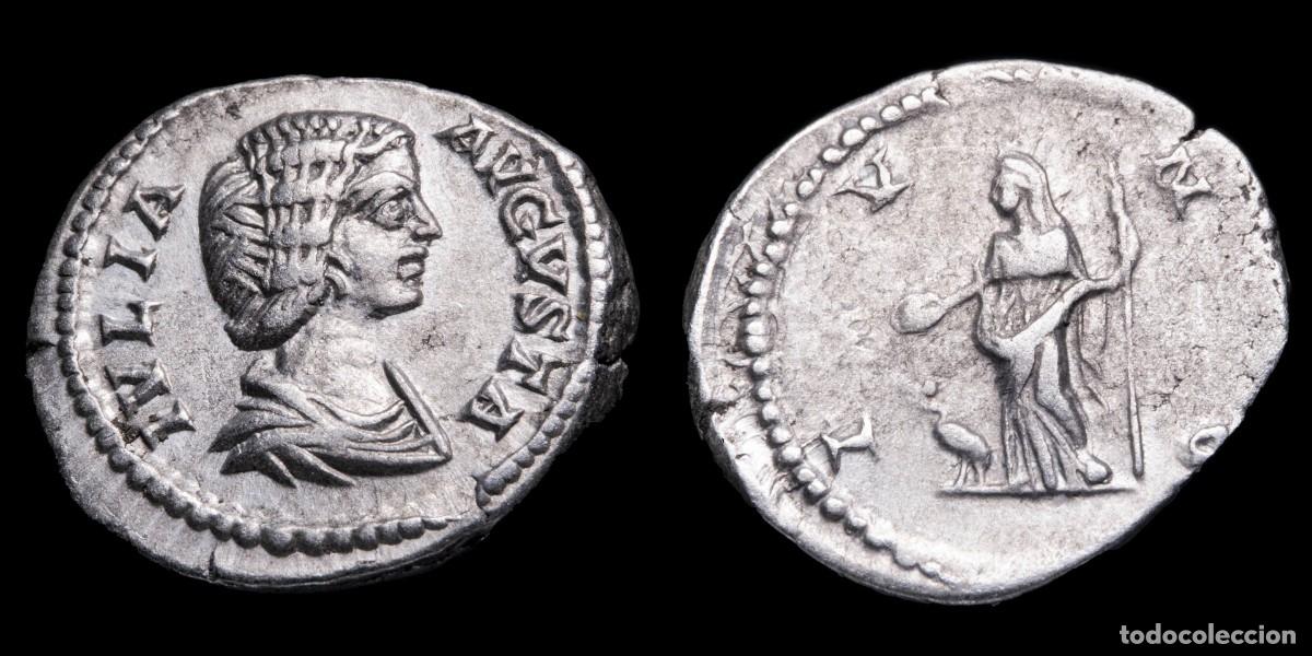 Monedas Imperio romano: Julia Domna Denarius - IVNO - 18 mm / 3,74 gr.