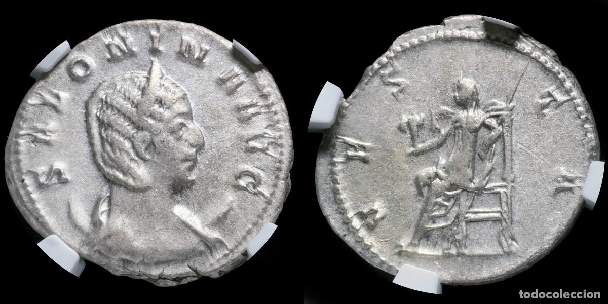 Monedas Imperio romano: Salonina Antoninianus - VESTA (Encapsulated) - 4,80 gr.