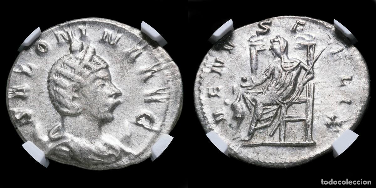 Monedas Imperio romano: Salonina Antoninianus - VENVS FELIX, Colonia Agrippinensis (Encapsulated) - 4,10 gr.