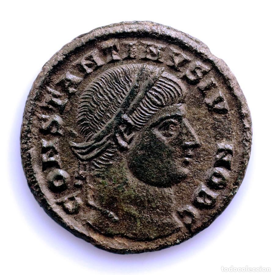 Monedas Imperio romano: SC-Roma Constantino I. Follis. Siscia (Croacia) 317-337 d.C. EBC-XF-Cobre 2,6 g.