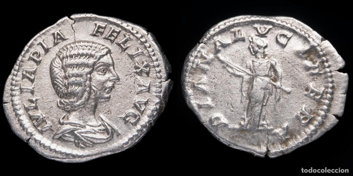 Monedas Imperio romano: Julia Domna, Augusta Denarius - DIANA LVCIFERA - 17mm / 3,01gr