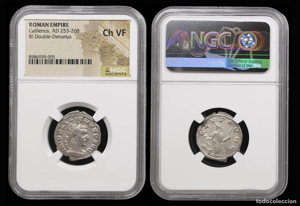 Monedas Imperio romano: Gallienus Antoninianus - SALVS AVGG, Viminacium (Encapsulated) - Foto 3
