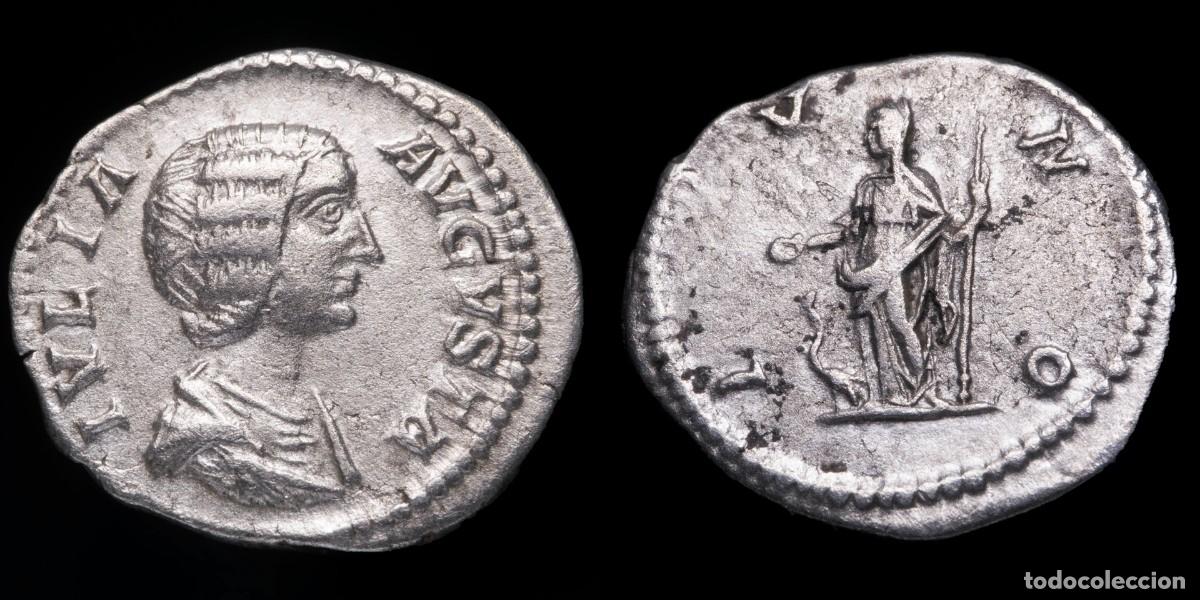 Monedas Imperio romano: Julia Domna Denarius - IVNO - 17 mm / 3,02 gr.