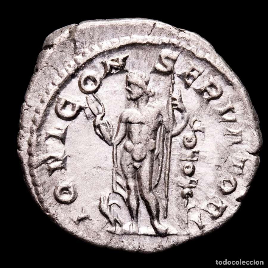 Monedas Imperio romano: Heliogabalo 218-222 dC. Denario de Roma IOVI CONSERVATORI Jupiter