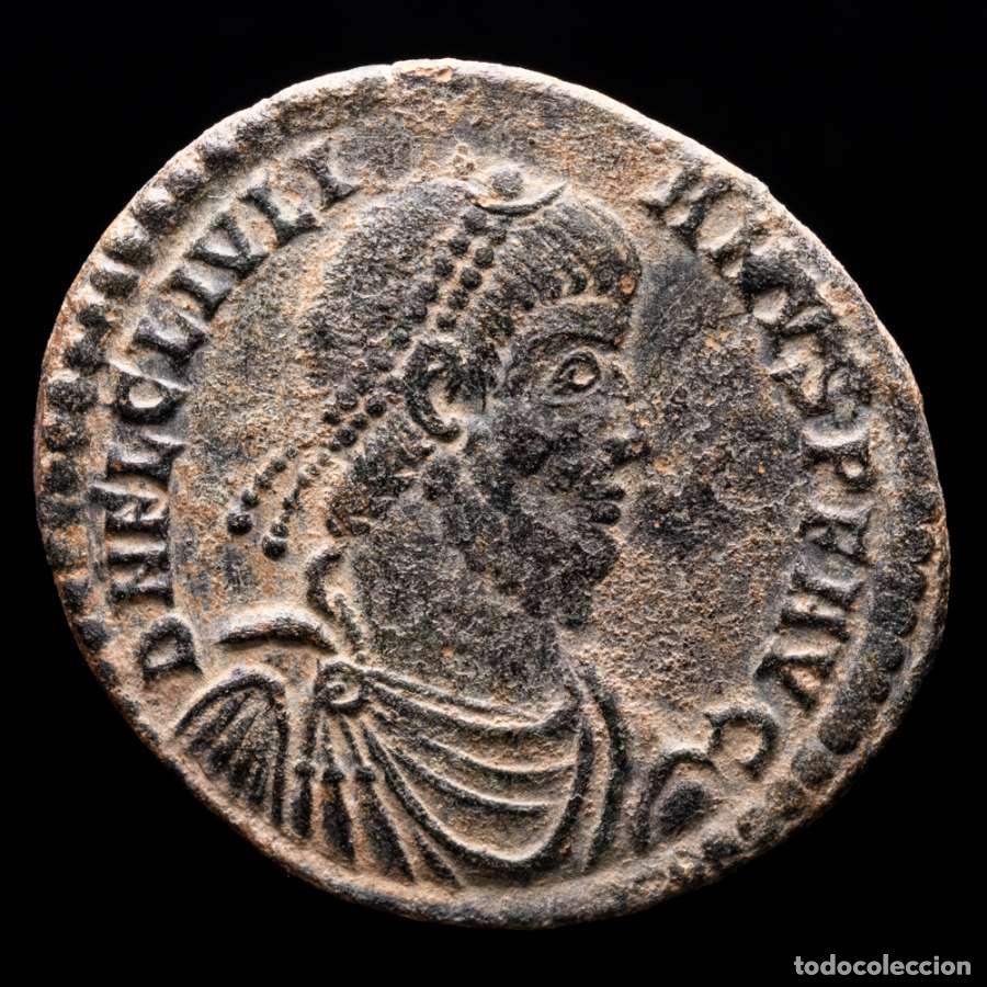 Monedas Imperio romano: Juliano II, &AElig; doble maiorina, Arles PCONST, SECVRITAS REIPVB (1000)