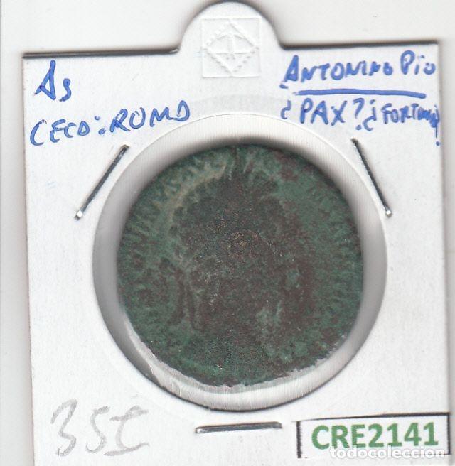 M&uuml;nzen R&ouml;misches Reich: CRE2141 MONEDA ROMANA AS ANTONINO PIO VER DESCRIPCION EN FOTO