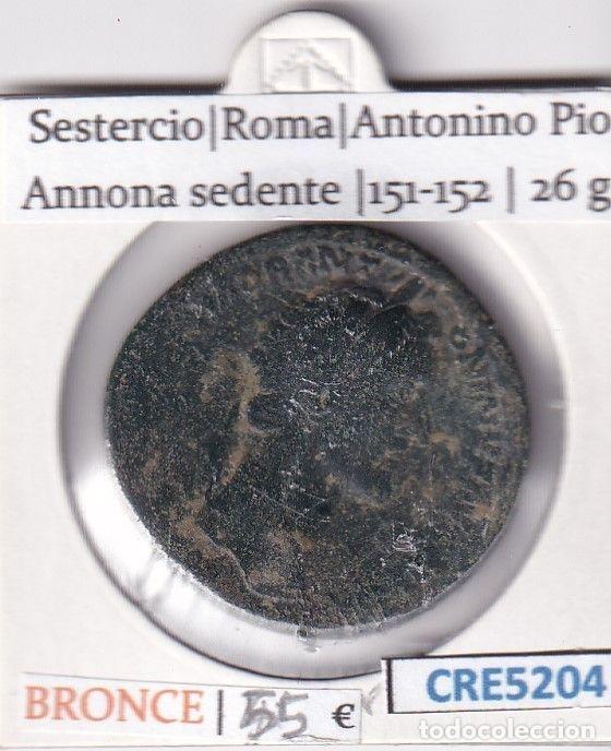 M&uuml;nzen R&ouml;misches Reich: CRE5204 MONEDA ROMANA SESTERCIO ROMA ANTONINO PIO BRONCE