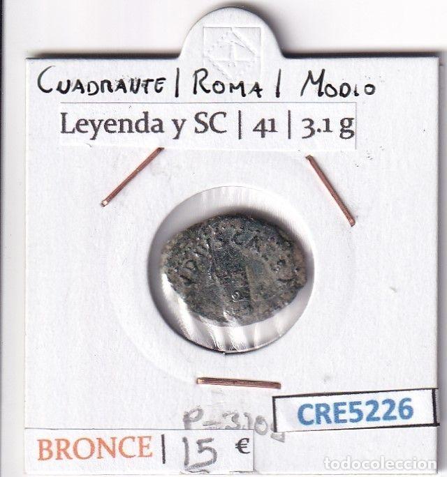 M&uuml;nzen R&ouml;misches Reich: CRE5226 MONEDA ROMANA CUADRANTE ROMA MODIO BRONCE