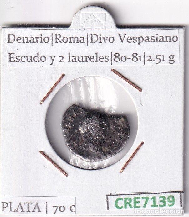 Monnaies Empire Romain: CRE7139 MONEDA DENARIO ROMA DIVO VESPASIANO ESCUDO 80-81