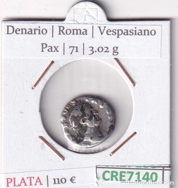 Monnaies Empire Romain: CRE7140 MONEDA DENARIO ROMA VESPASIANO PAX 71 (DESCRIP. EN FOTOS)