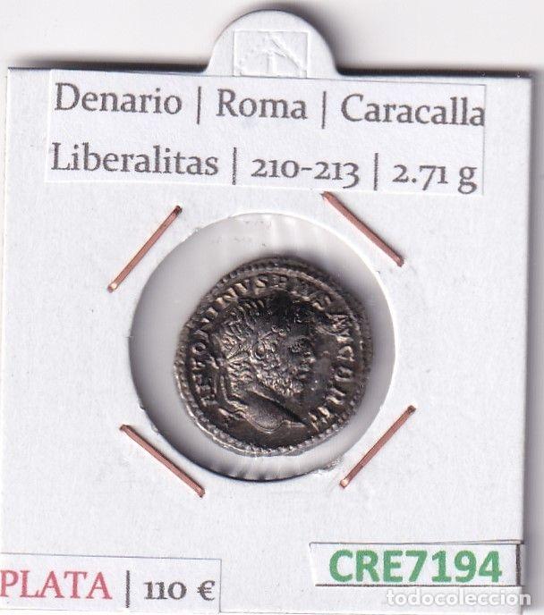 Monete Impero Romano: CRE7194 MONEDA DENARIO ROMA CARACALLA LIBERALITAS 210-213 (DESCRIP. EN FOTOS)