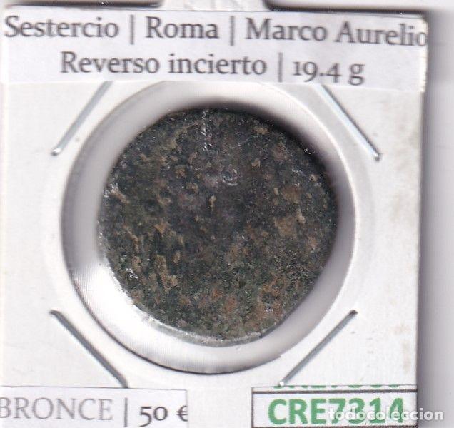 M&uuml;nzen R&ouml;misches Reich: CRE7314 MONEDA ROMANA SESTERCIO ROMA MARCO AURELIO REV. INCIERTO