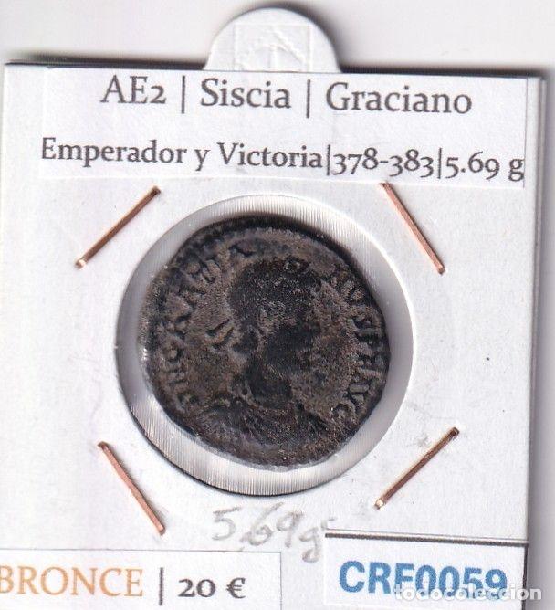 Roman Empire Coins: CRF0059 MONEDA AE2 SISCIA GRACIANO EMPERADOR Y VICTORIA 378-383