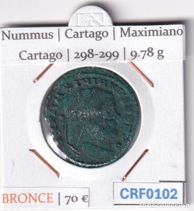 Roman Empire Coins: CRF0102 MONEDA NUMMUS CARTAGO MAXIMIANO CARTAGO 298-299