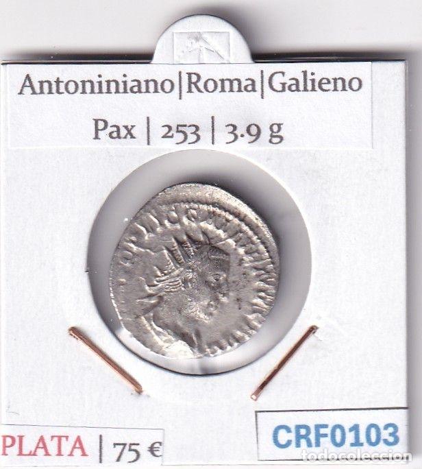 Roman Empire Coins: CRF0103 MONEDA ANTIONINIANO ROMA GALIENO PAX 253