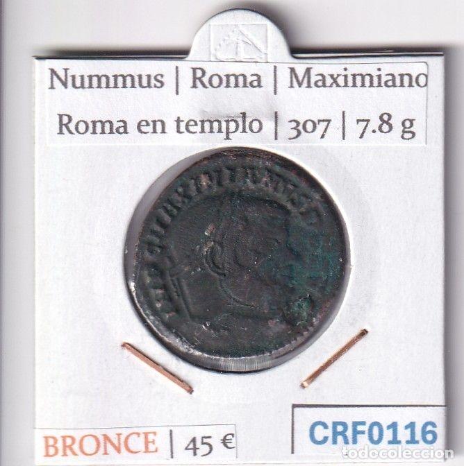 Moedas Imp&eacute;rio Romano: CRF0116 MONEDA NUMMUS ROMA MAXIMIANO ROMA EN TEMPLO 307
