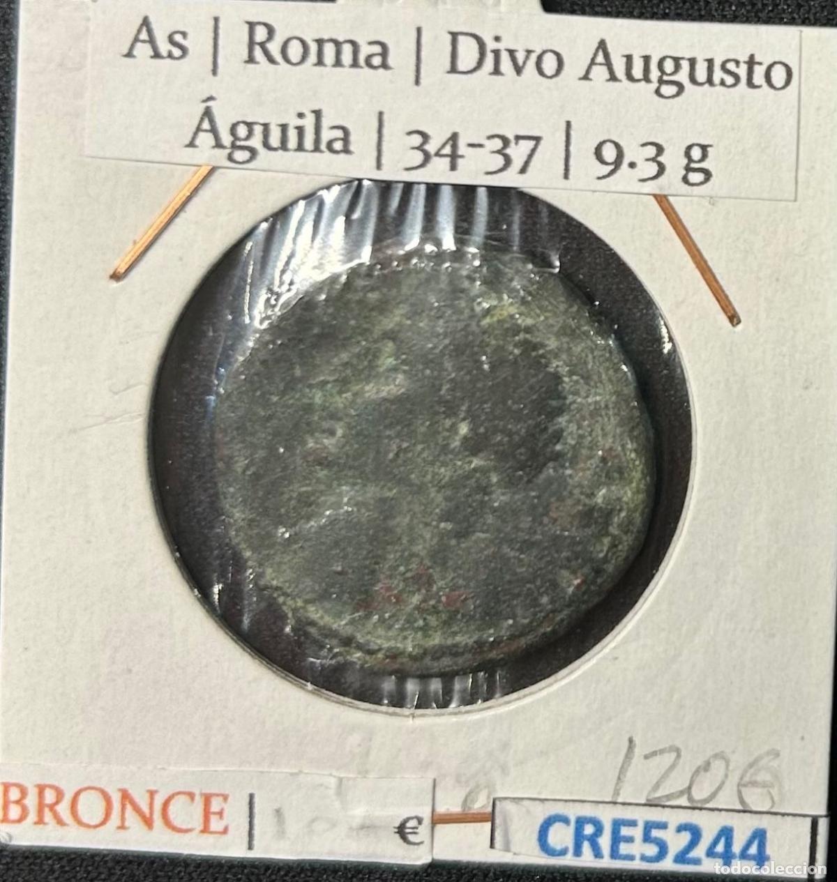 Monete Impero Romano: CRE5244 MONEDA ROMANA AS ROMA DIVO AUGUSTO AGUILA BRONCE