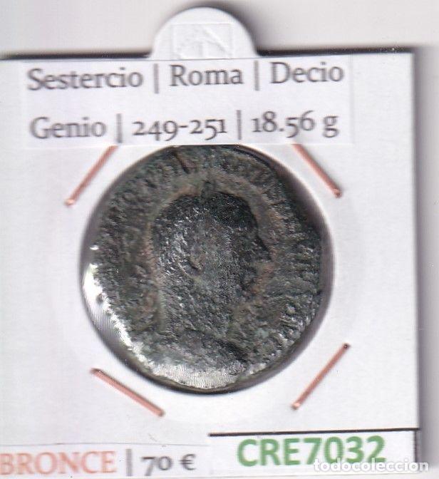 Monedas Imperio romano: CRE7032 MONEDA SESTERCIO ROMA DECIO GENIO 249-251 VER FOTOS