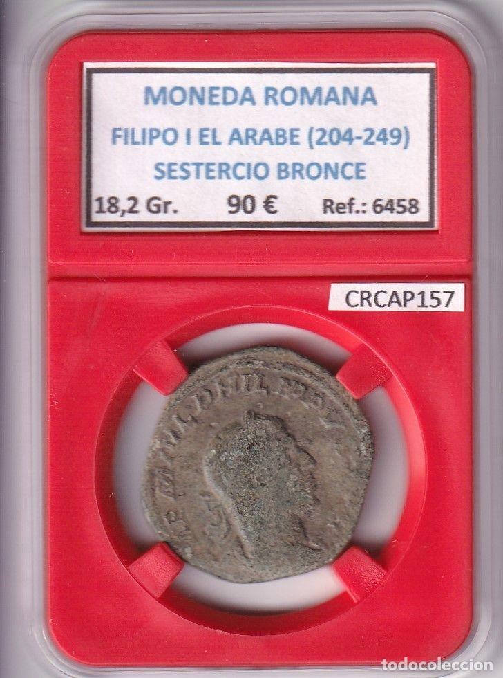 M&uuml;nzen R&ouml;misches Reich: CRCAP157 MONEDA ROMANA FILIPO I EL ARABE SESTERCIO BRONCE