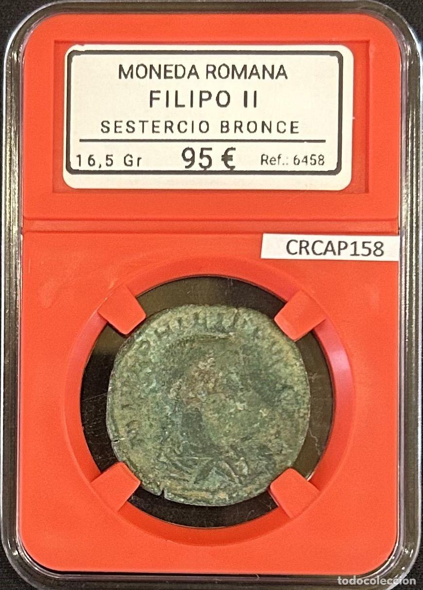 M&uuml;nzen R&ouml;misches Reich: CRCAP158 MONEDA ROMANA FILIPO II SESTERCIO BRONCE