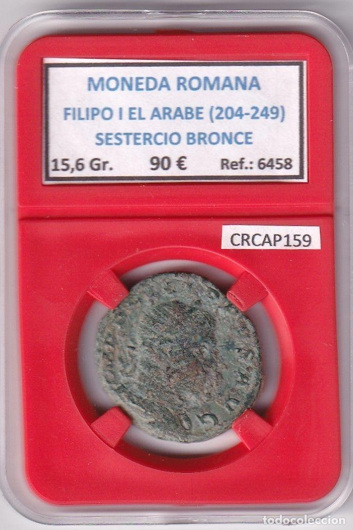 M&uuml;nzen R&ouml;misches Reich: CRCAP159 MONEDA ROMANA FILIPO II SESTERCIO BRONCE