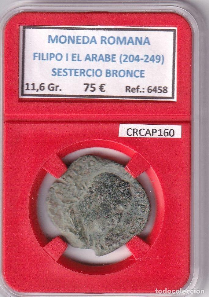 M&uuml;nzen R&ouml;misches Reich: CRCAP160 MONEDA ROMANA FILIPO I EL ARABE SESTERCIO BRONCE