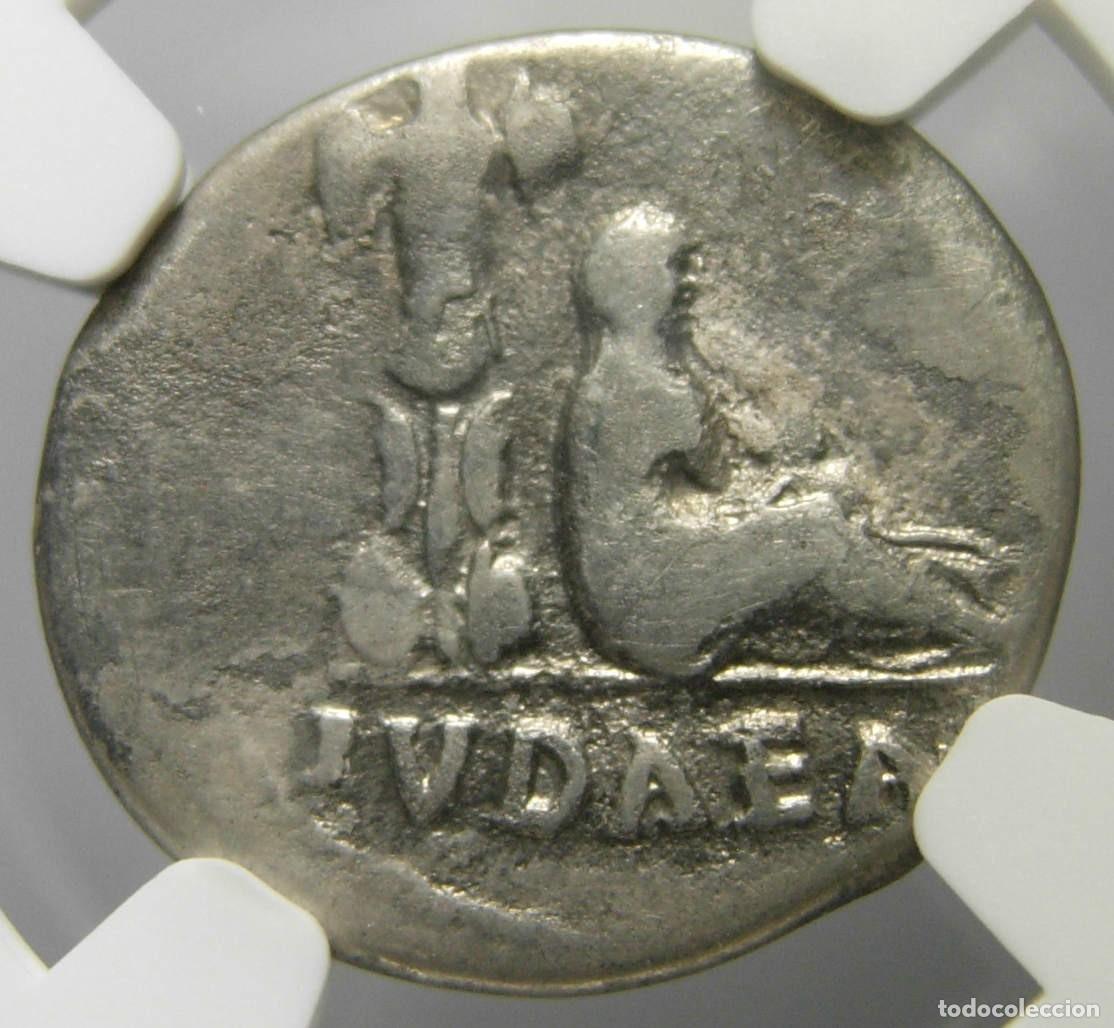Monedas Imperio romano: Vespasiano Judaea Capta AR Denarius (69-70 AD), IVDAEA, certificado NGC