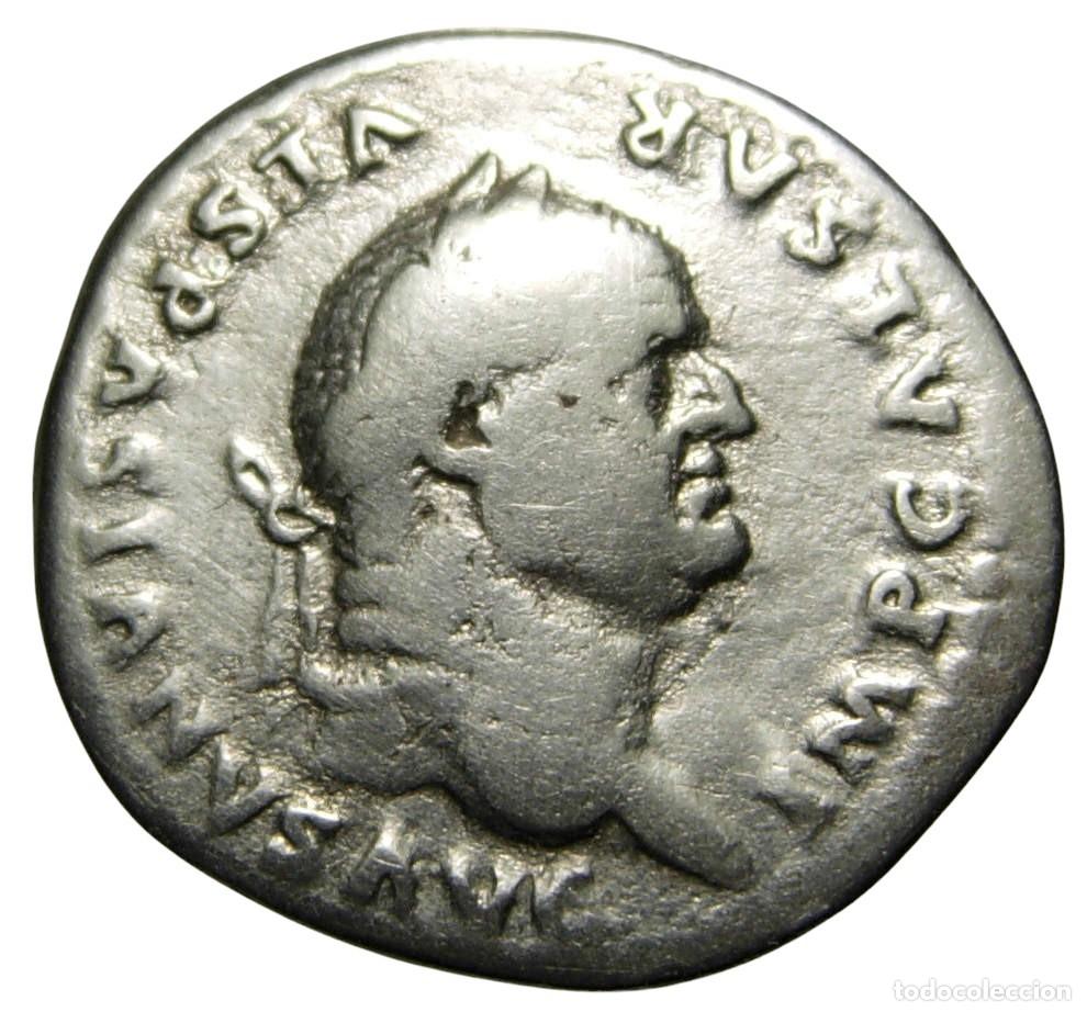 Monedas Imperio romano: Vespasiano AR Denario (75 dC), Pax