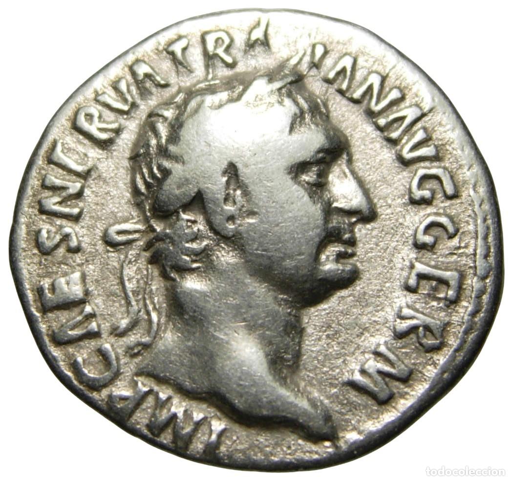 Monedas Imperio romano: Trajano (98-117 dC) AR Denario, Vesta