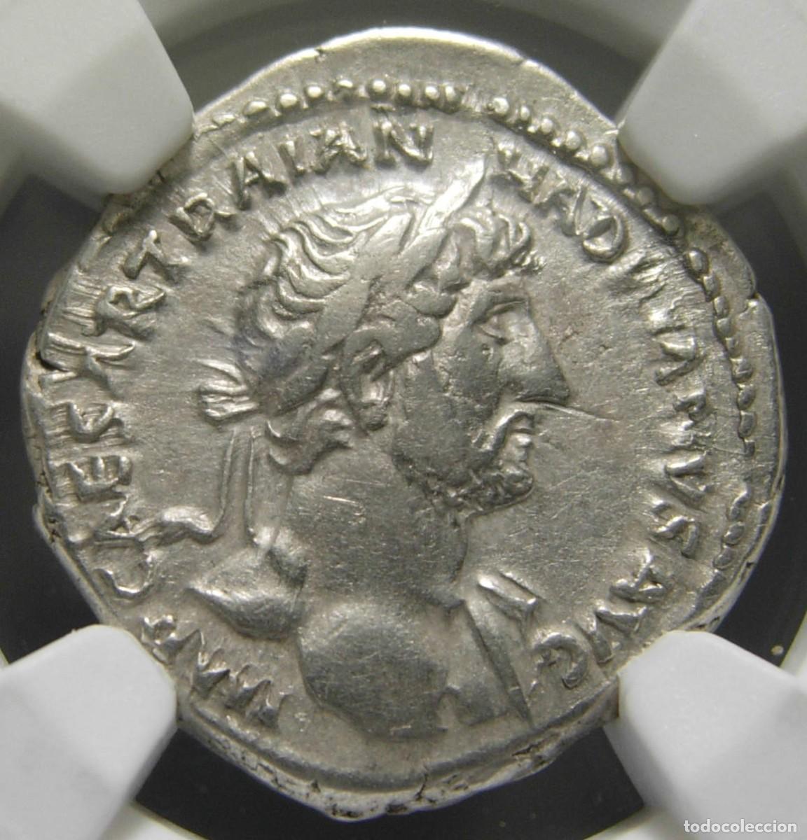 Monedas Imperio romano: Adriano (117 - 138 dC) AR Denarius - Pax, certificado NGC