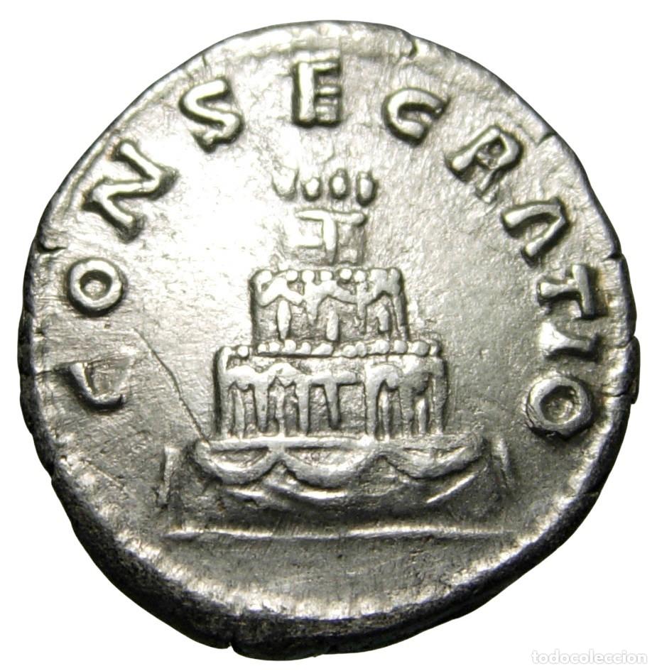 Monedas Imperio romano: Divus Antoninus Pius AR Denarius (161 dC) CONSECRATIO - Foto 3