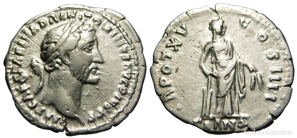 Monedas Imperio romano: Antonino P&iacute;o (138-161 dC) AR Denario, Tranquillitas