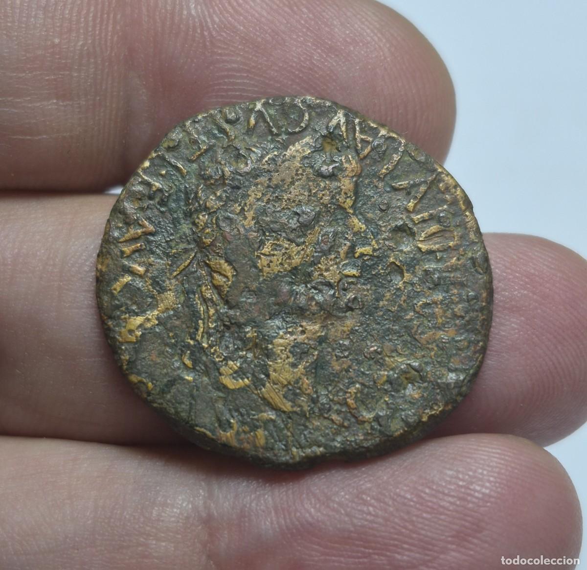 Monedas Imperio romano: NT/ AS IBERORROMANO DE TIBERIO NERO Y DRUSO CAESARAUGUSTA 12,75 grs (A1662)