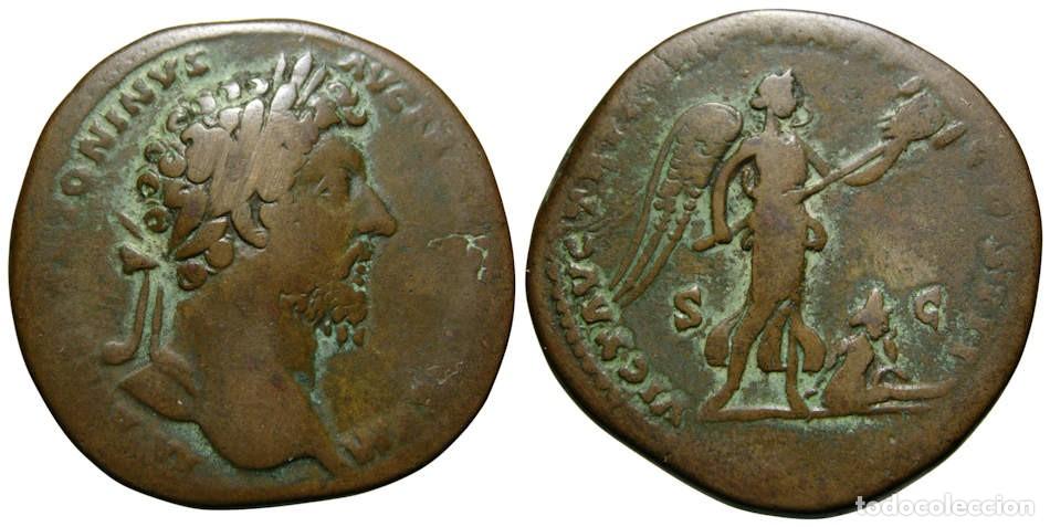 Monedas Imperio romano: Marco Aurelio (161-180 dC) AE Sestercio, Armenia