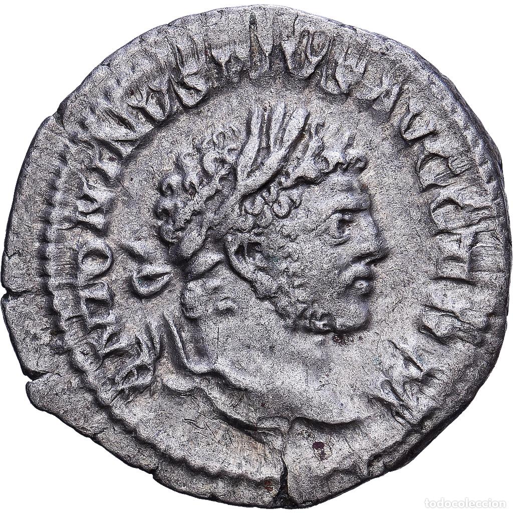 Monedas Imperio romano: [#1547346] Roman Empire, Caracalla, Denarius, 214, Rome, Plata, MBC+, Cohen:242, RIC:238a