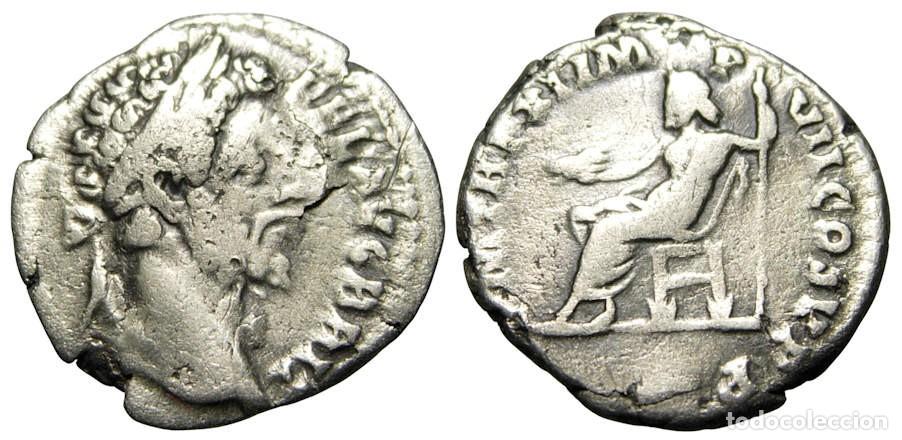Monedas Imperio romano: C&oacute;modo (177-192 dC) AR Denario, J&uacute;piter