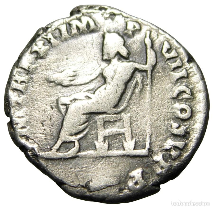 Monedas Imperio romano: C&oacute;modo (177-192 dC) AR Denario, J&uacute;piter - Foto 3