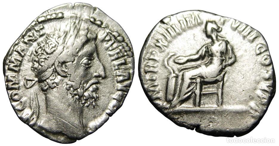 Monedas Imperio romano: C&oacute;modo (177-192 dC) AR Denario, Salus - Foto 3