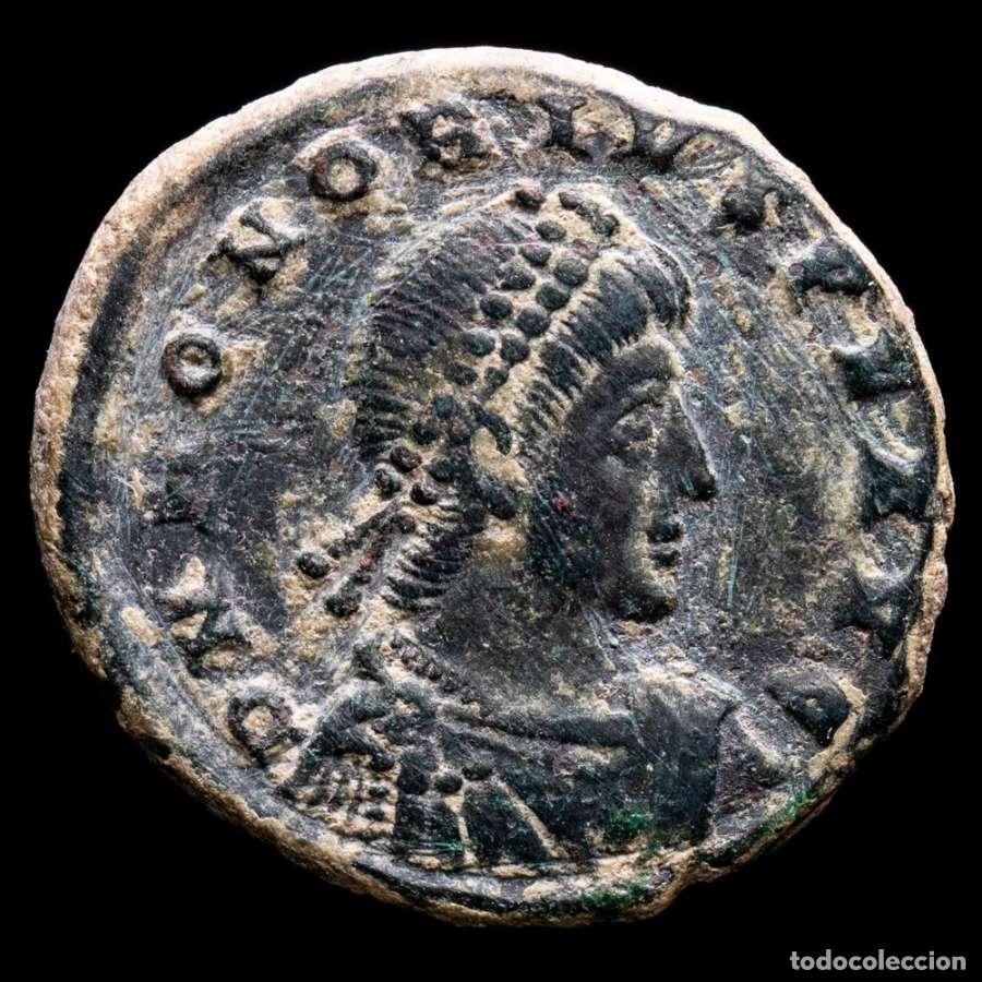 Monedas Imperio romano: Honorio (395-402 dC) &AElig; maiorina. Heraclea GLORIA ROMANORVM ☆ (3825)