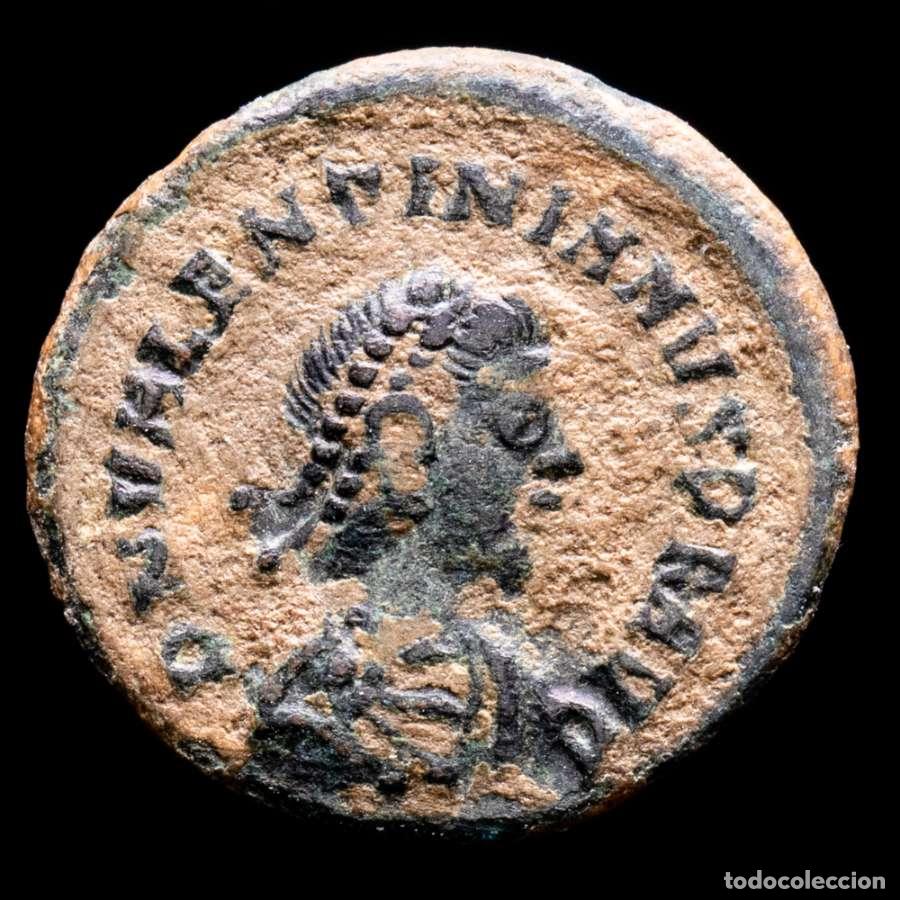 Monedas Imperio romano: Valentiniano I (367-375 dC) nummus, heraclea VOT X MVLT XX SMHB