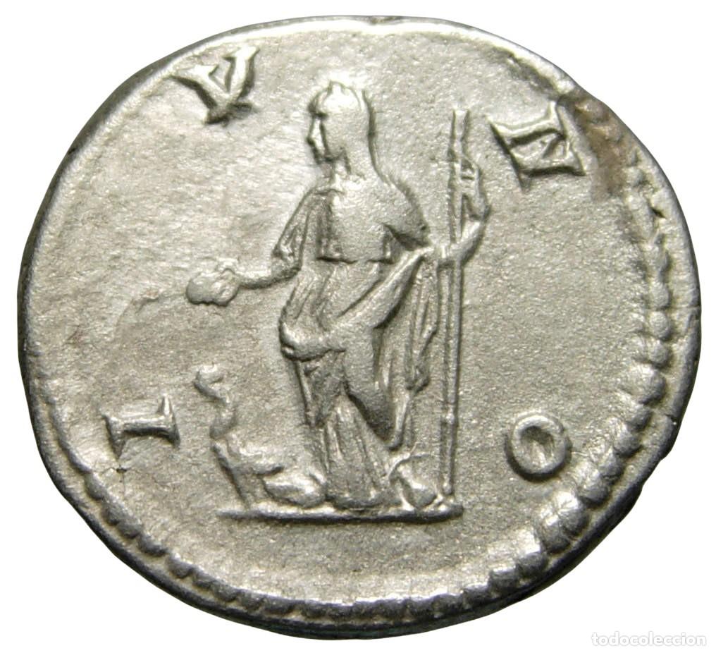 Monedas Imperio romano: Julia Domna AR Denarius (209 dC), Juno - Foto 2
