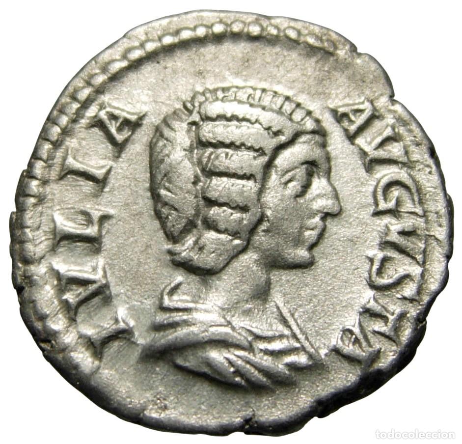 Monedas Imperio romano: Julia Domna AR Denarius (209 dC) - Juno